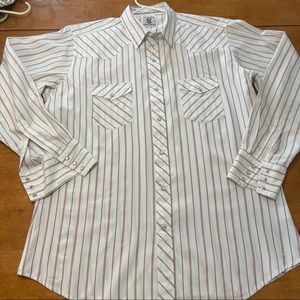 Vintage Corral West Ranch Wear Pearl Snap Button Up Western Cowboy Shirt Size XL